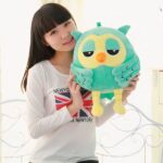 Cute green plush owl Plush Owl Plush Animals Materials: Cotton