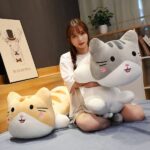 Grande peluche chat oreiller gris Peluche Animaux Peluche Chat Matériaux: Coton