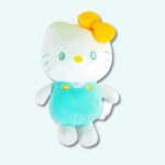 Hello kitty plush in solid colour on light blue background.
