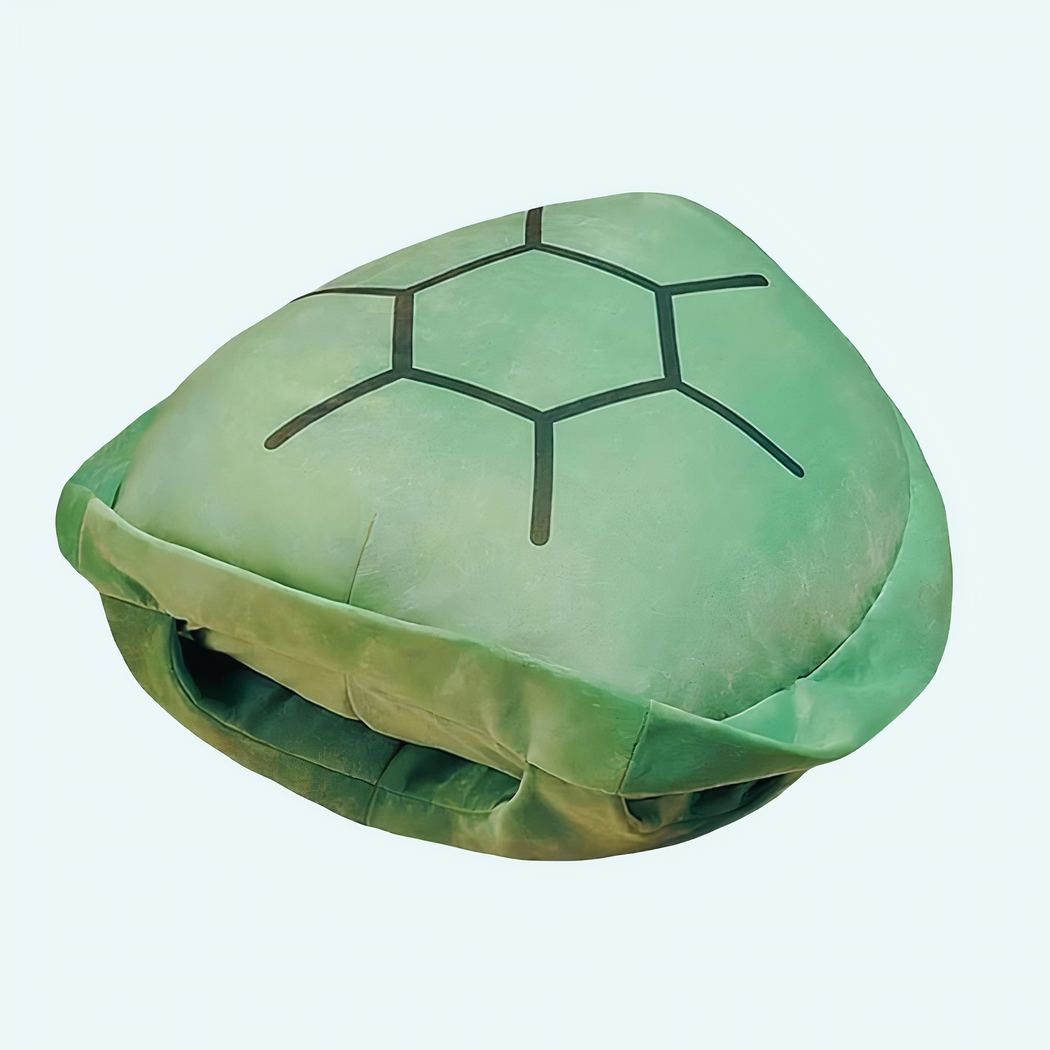 Portable plush turtle cushion IMG Coussin peluche portable en forme de tortue 1
