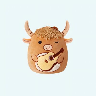 Squishmallow Bull with Guitar Stuffed Animal