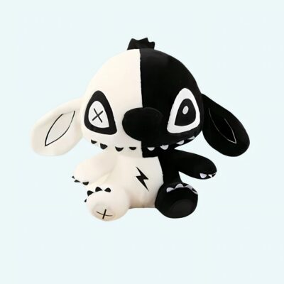 Black and White Stitch Stuffed Animal