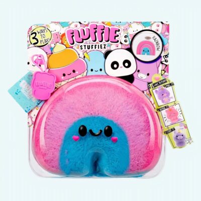 Fluffie Stuffiez Pink & Blue Rainbow Stuffed Animal