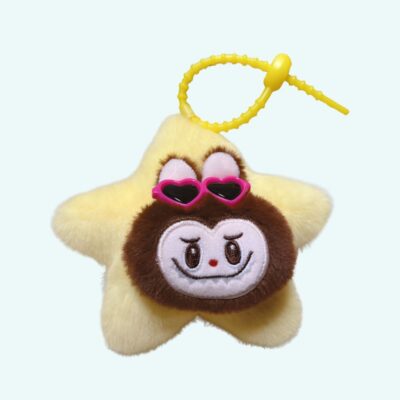 Labubu-Style Star Keychain Plush