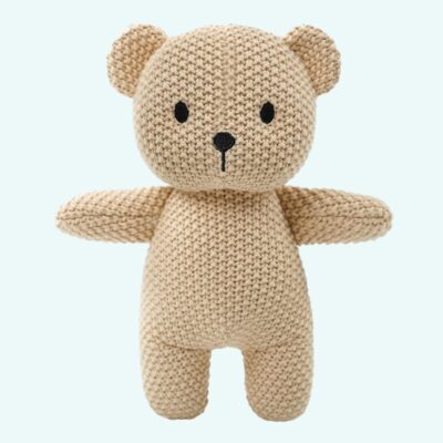 Beige Crochet Bear Stuffed Animal