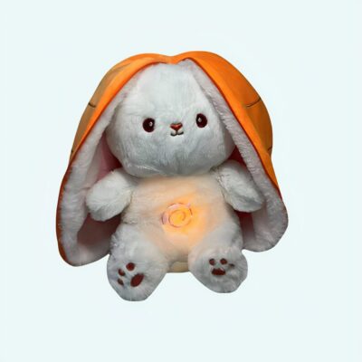 Breathing Carrot Bunny Plush with Lullabies
