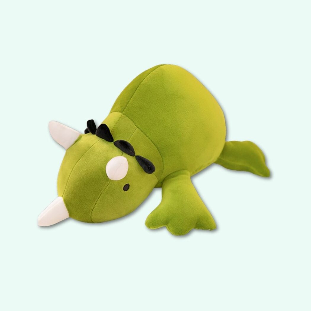 Weighted Green Dinosaur Stuffed Animal IMG peluche lestee dinosaure vert