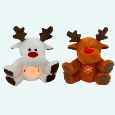 Christmas Reindeer Breathing Night Light Plush with Lullabies