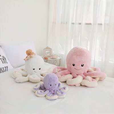 Super Cute White Octopus Stuffed Animal 7"